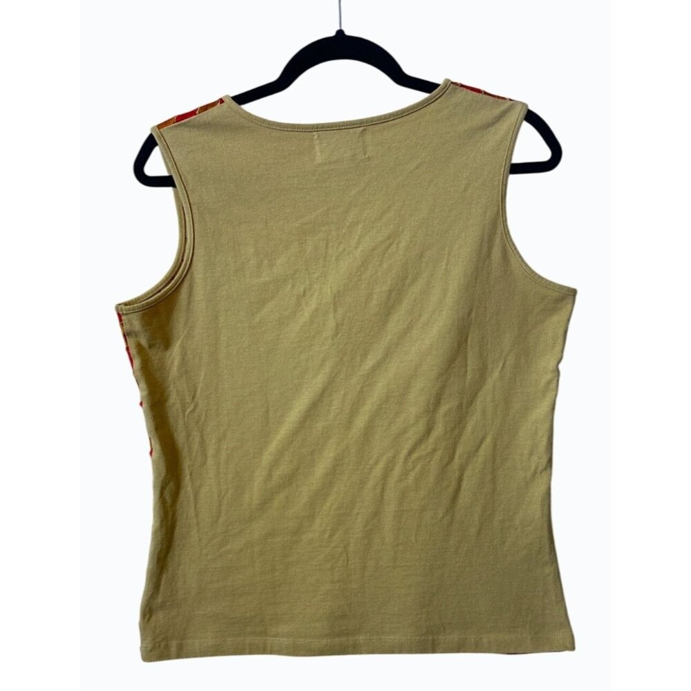 Tantrums Collection Medium Sleeveless V-Neck Top With Striped Design‎ & Flower - Picture 2 of 8
